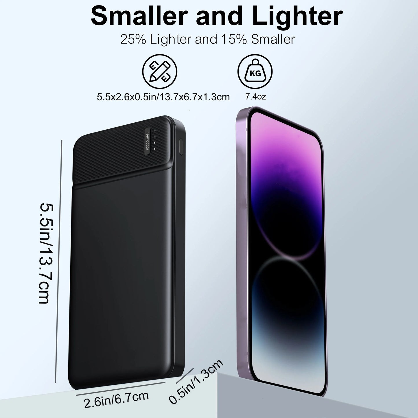 Portable 10000mAh Power Bank Charger – Fast Charging, Compact Design