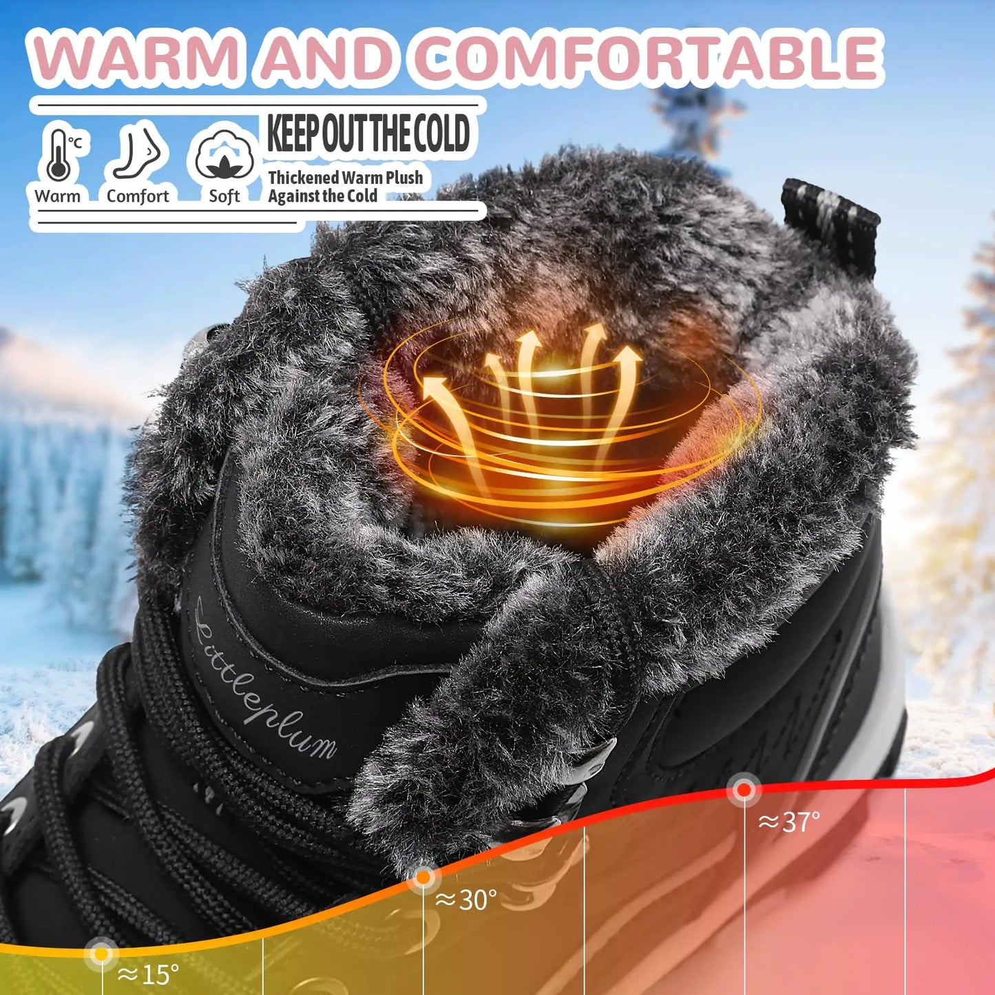 Women's Waterproof Winter Hiking Boots – Warm, Durable & Non-Slip