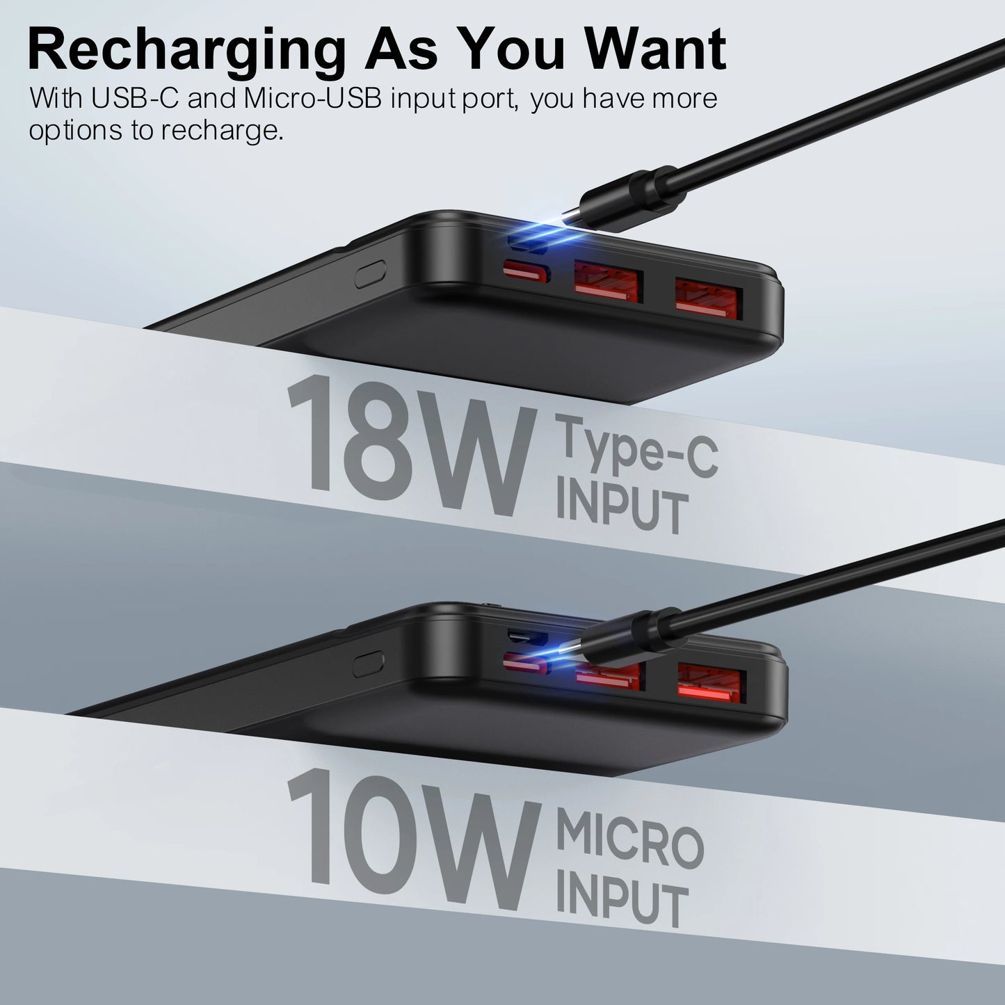 Portable 10000mAh Power Bank Charger – Fast Charging, Compact Design