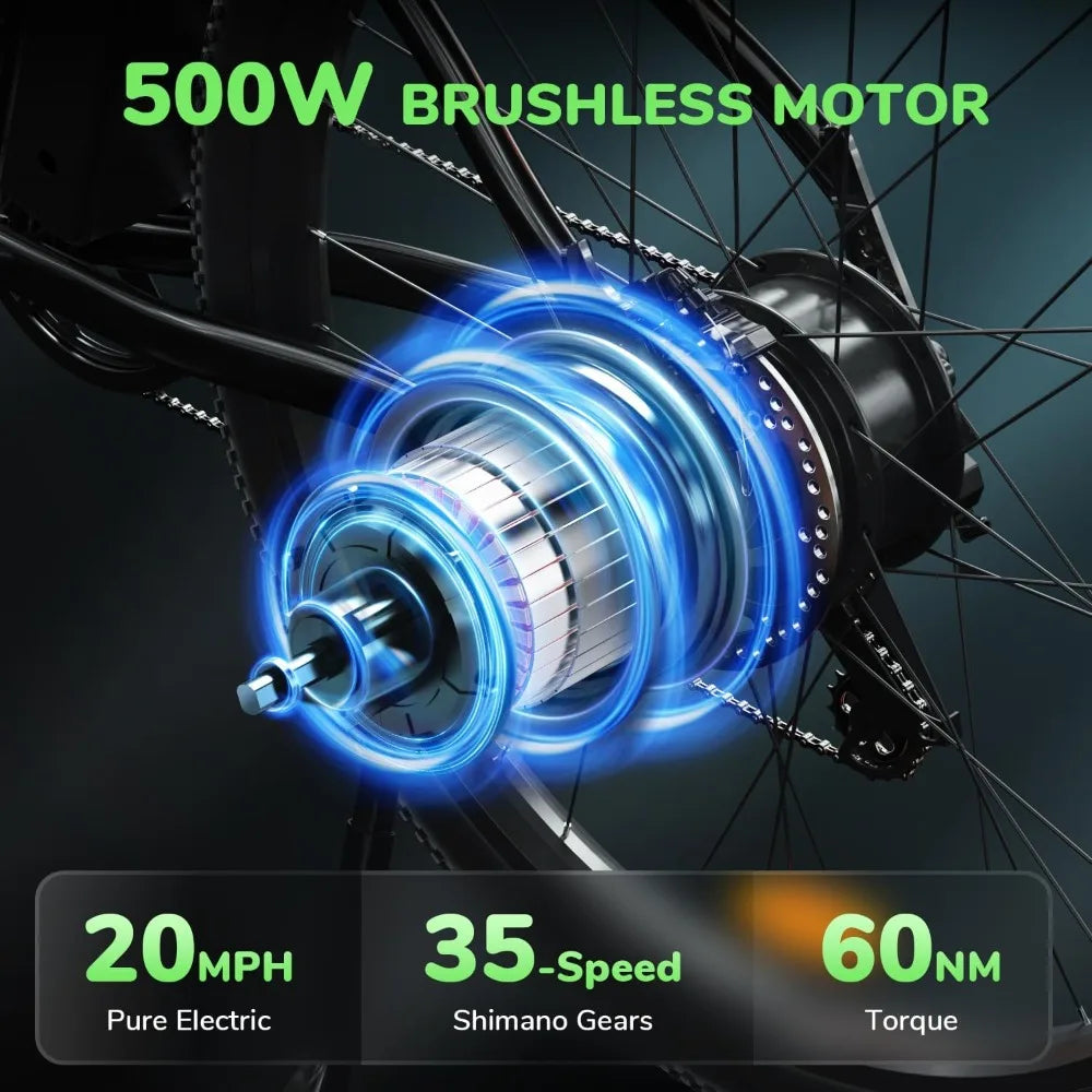 Electric Bike 500W, 26" - Aluminum Frame