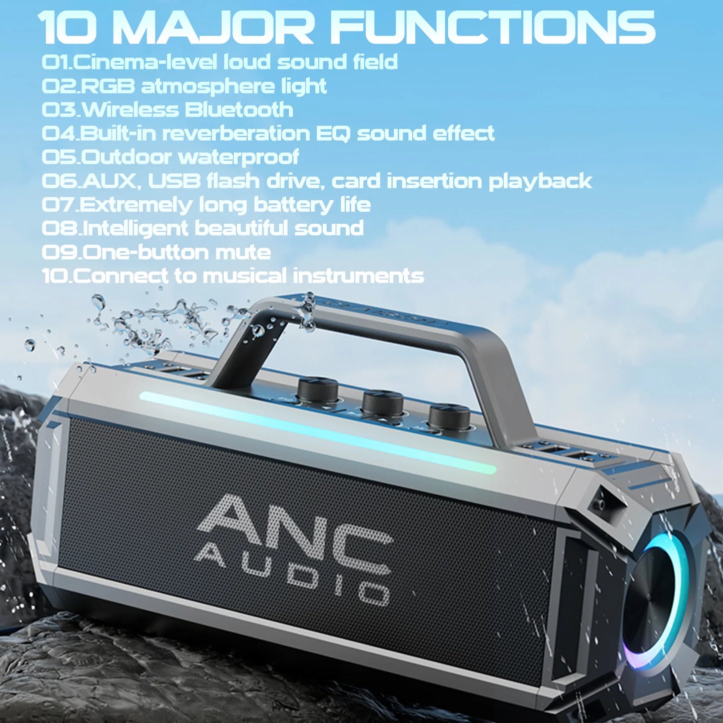 Portable Bluetooth Speaker with Dual Wireless Microphones – Powerful & Portable