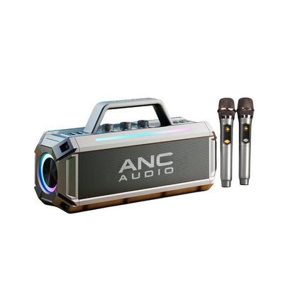Portable Bluetooth Speaker with Dual Wireless Microphones – Powerful & Portable