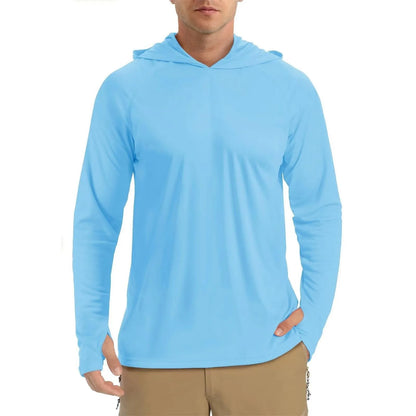Men’s UPF 50+ Outdoor Hooded Shirt – Lightweight Long Sleeve Sun Protection
