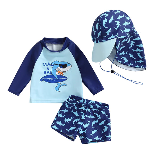 Toddler Boys Long Sleeve Swimsuit – UV Protection (0–4 Years)