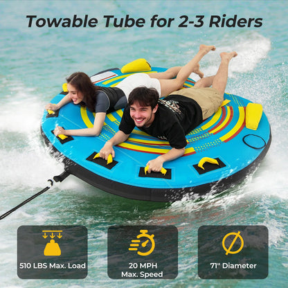 Towable Water Tube for 1–3 Riders – Durable & Fun Ride