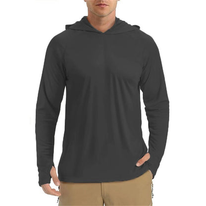 Men’s UPF 50+ Outdoor Hooded Shirt – Lightweight Long Sleeve Sun Protection