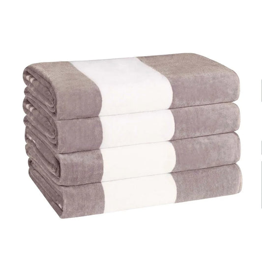 4-Piece Oversized Cotton Beach Towel Set – Soft & Absorbent
