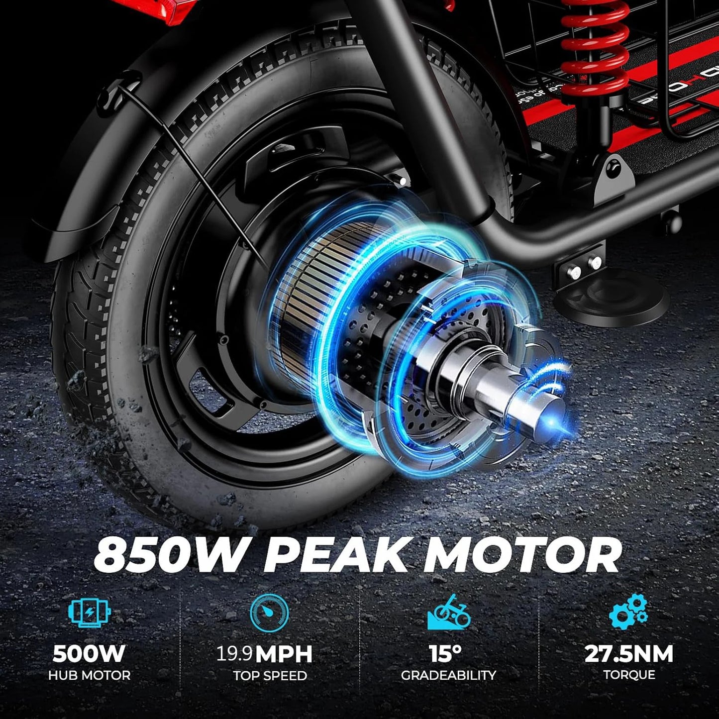 850W Electric Scooter | 25-Mile Range, 20 MPH, 14" Tires – Ride Smart
