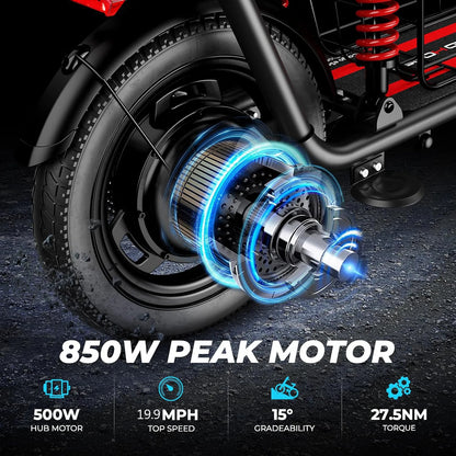 850W Electric Scooter | 25-Mile Range, 20 MPH, 14" Tires – Ride Smart