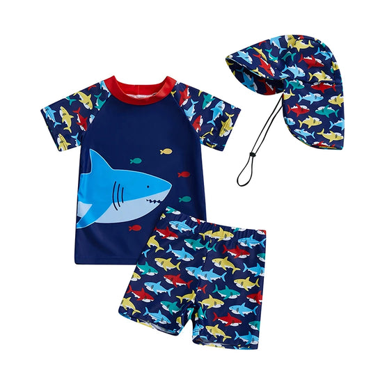 Toddler Baby Boy Swimsuit Set – Rash Guard & Swim Shorts (0–4Y)