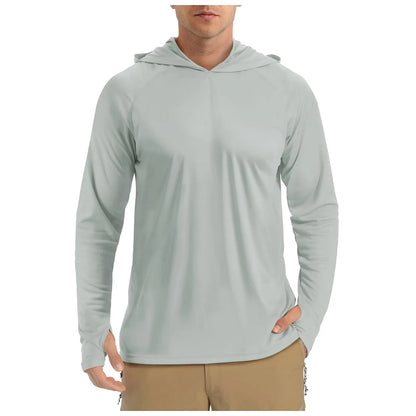 Men’s UPF 50+ Outdoor Hooded Shirt – Lightweight Long Sleeve Sun Protection
