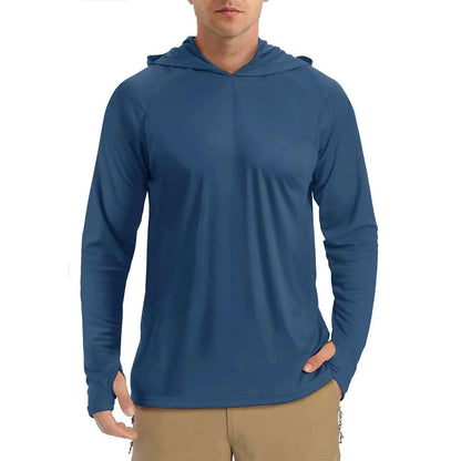 Men’s UPF 50+ Outdoor Hooded Shirt – Lightweight Long Sleeve Sun Protection