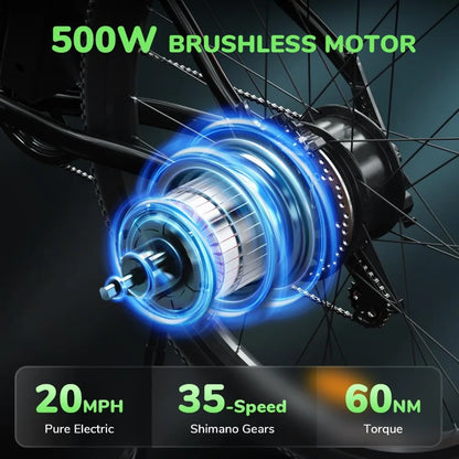 Electric Bike 500W, 26" - Aluminum Frame