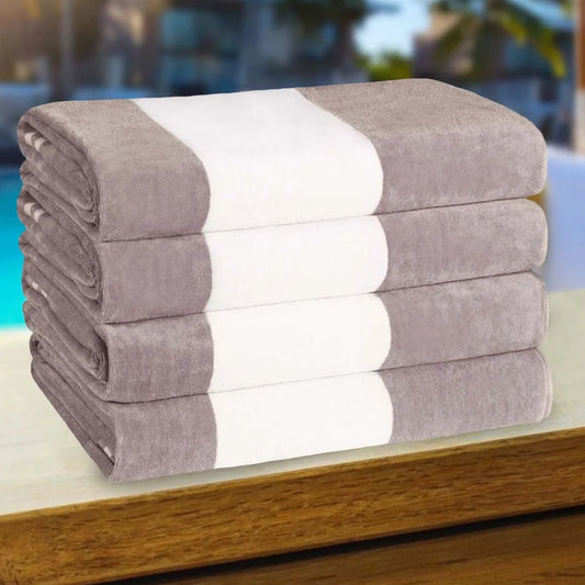 4-Piece Oversized Cotton Beach Towel Set – Soft & Absorbent