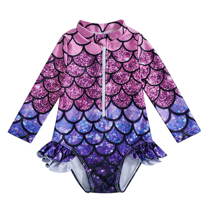 Toddler Girl Mermaid Swimsuit – One-Piece Bathing Suit