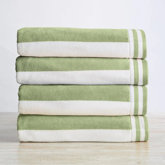 4-Pack 100% Cotton Velour Beach Towels – Soft, Absorbent & Oversized for Pool or Travel